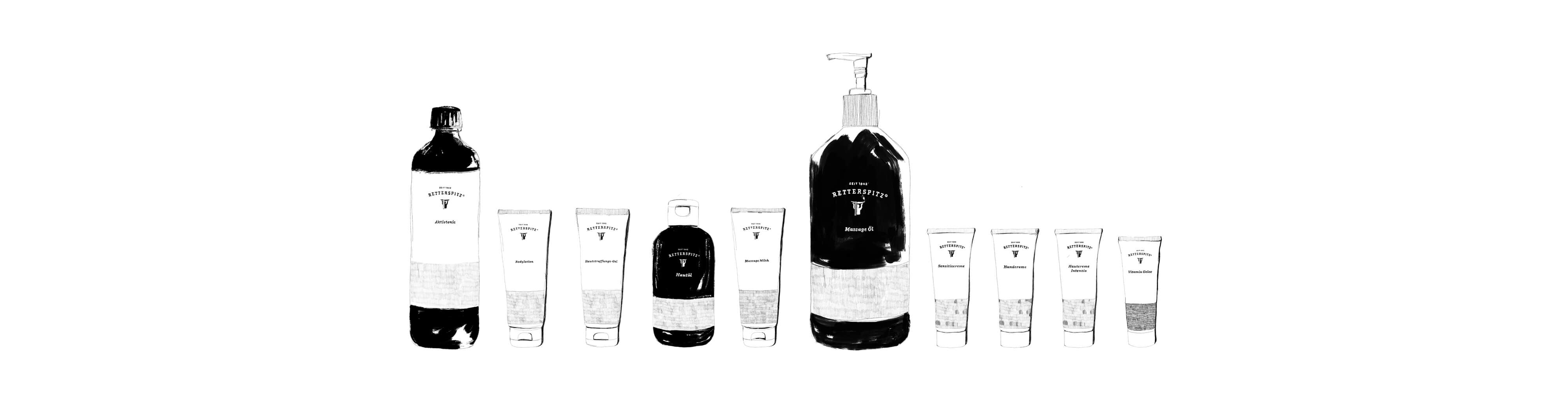 Illustration Produkte Körperpflege
