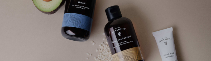 PRODUCT OVERVIEW - The Retterspitz product range, <br> everything you need for remedies, bodycare and bathing, showering and sauna.